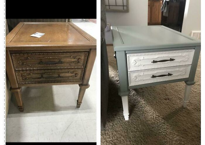 $5 End Table. Repainted And Repurposed