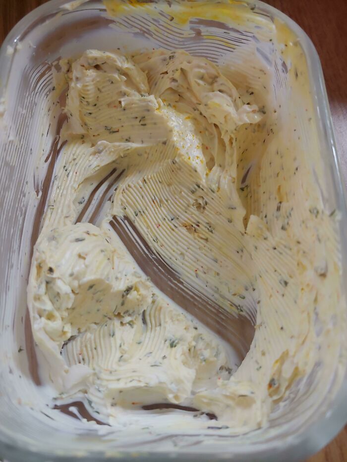 A Small Container Of Herb And Garlic Cream Cheese Was $5.49 At The Store The Other Day!!!! So I Bought The Regular Brick For $2.49 And Made My Own Herb And Garlic Cream Cheese! It's Really Good!