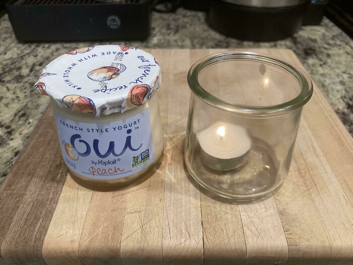 I Was Looking For Something To Hold A Tealight. Yogurt Was Good, Too