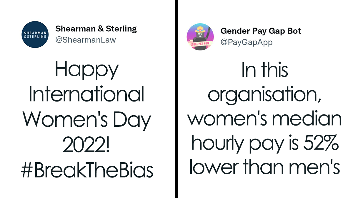 16 Companies That Posted A Celebratory Tweet For Women’s Day And Got Roasted By This Gender Pay Gap Bot