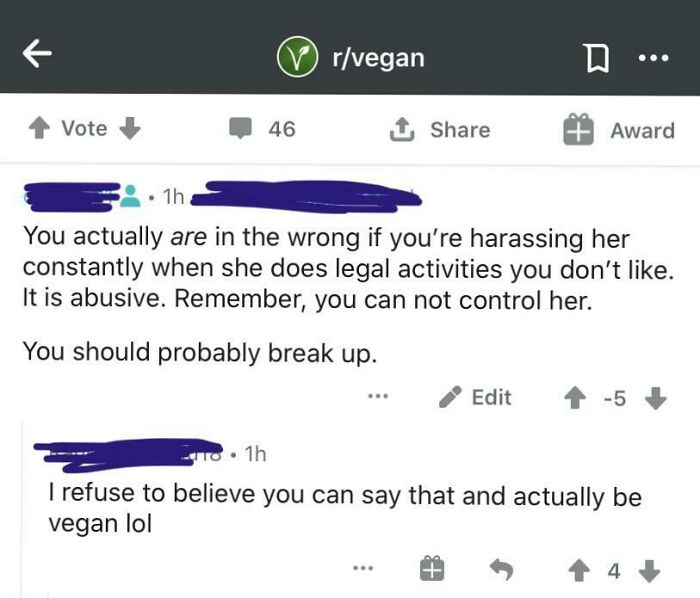 Apparently You Can’t Be Vegan If You Believe Domestic Abuse Exists