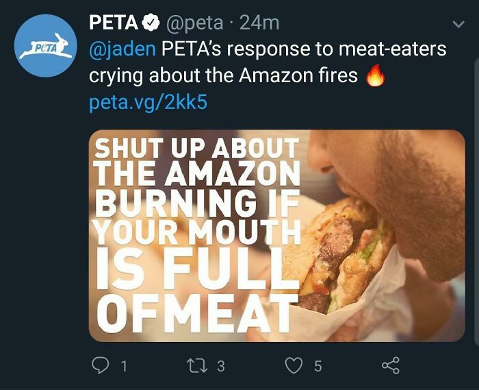 Apparently You Can Only Care About The Amazon As A Vegetarian