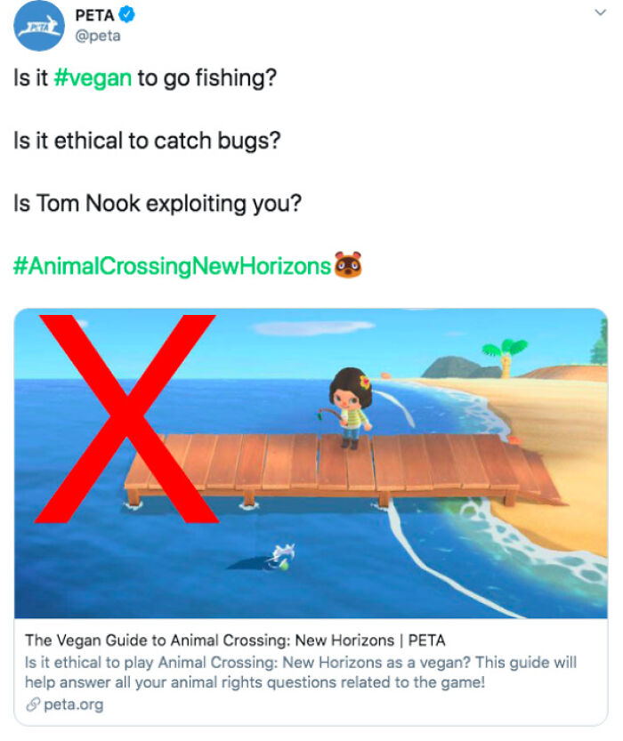Peta Gatekeeps How Vegans Should Play Animal Crossing