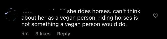 A Comment On A Post Of Billie Eilish Talking About Veganism