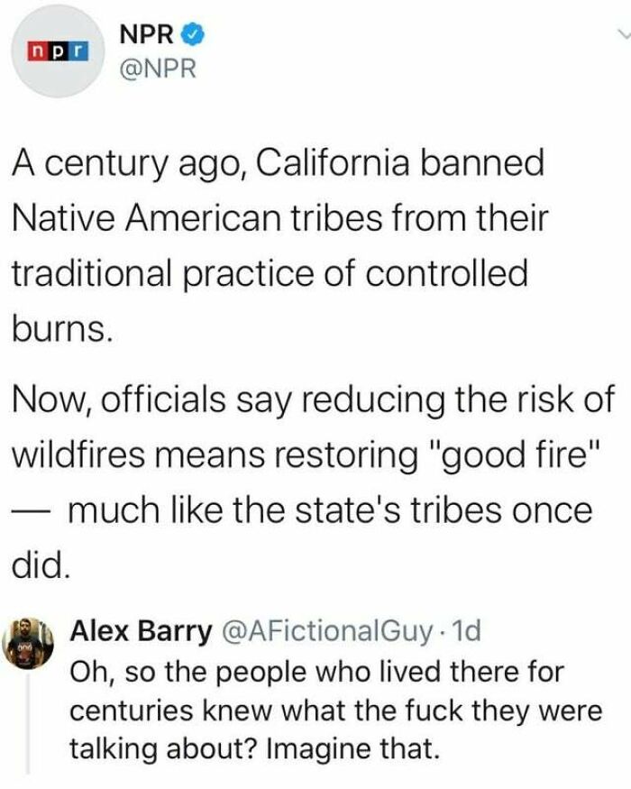 Yeah I Think Native Americans Know More About The Land If They Lived Longer In It(Forgot To Add A Flair)