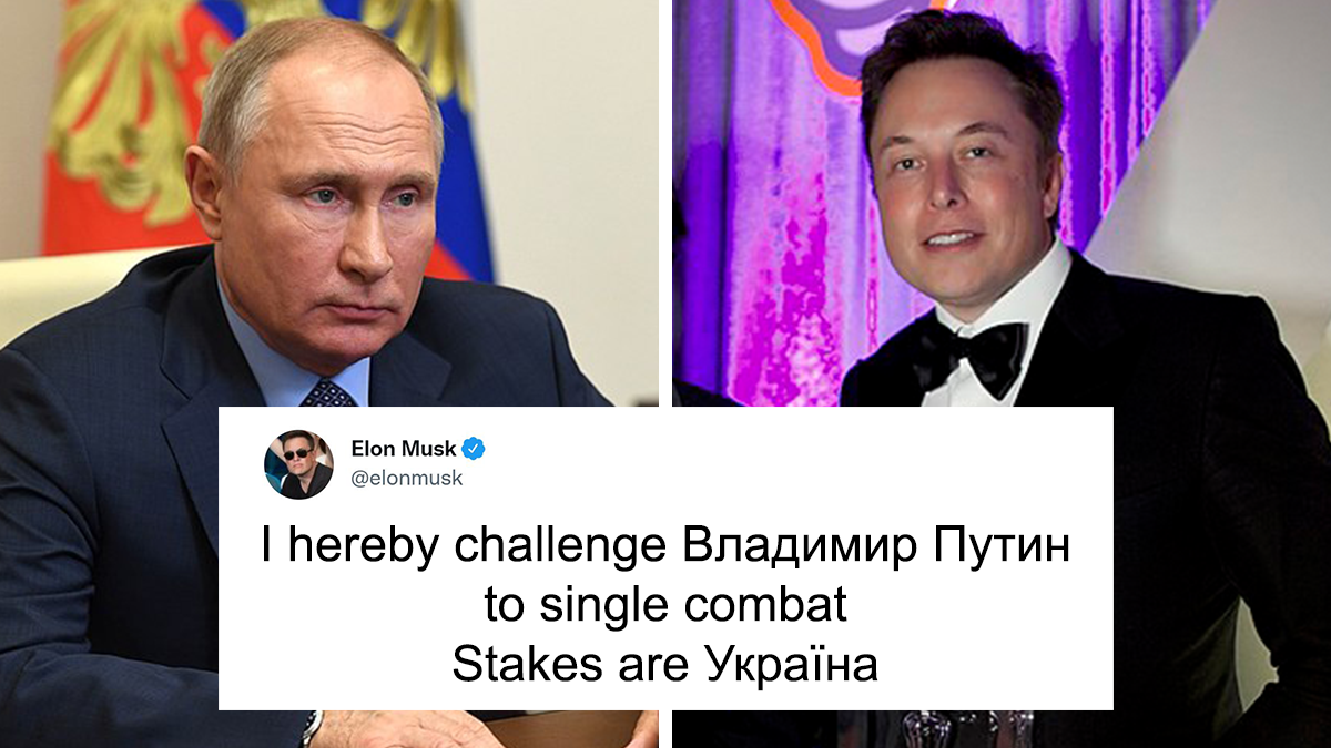 People Online Are Either Loving Or Hating Elon Musk Right Now For Inviting Putin To A Duel To Win Ukraine And Posting Memes