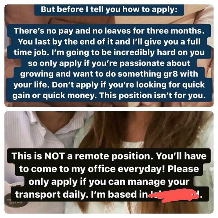 Instagram "Influencer" Want People To Work On Their Startup For 3 Months, Full Time (9-5) On Site Job With No Pay And No Leaves. Oh And Also 'I'm Gonna Be Incredibly Hard On You.'