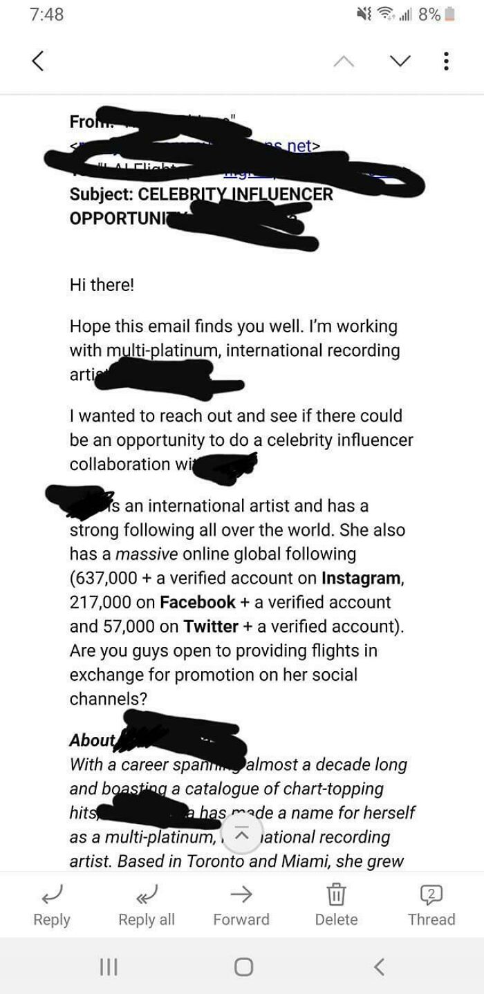 Influencer With Massive Global Following Trying To Get A Free Private Jet Flight