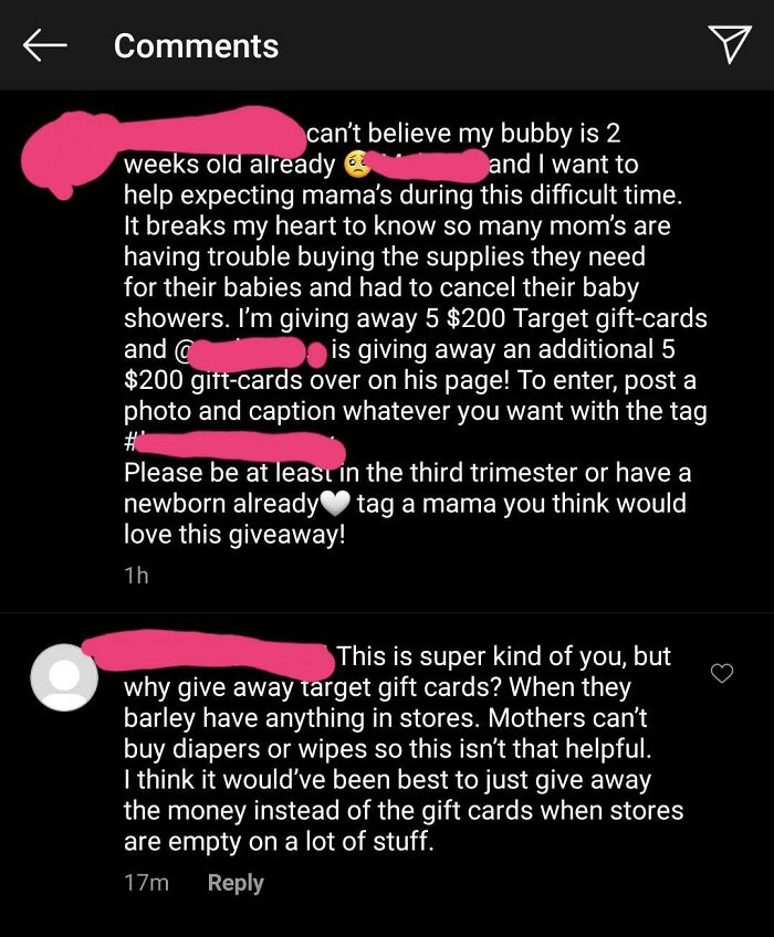 Fan Criticizes Influencer's Personal (Not Sponsored) Giveaway
