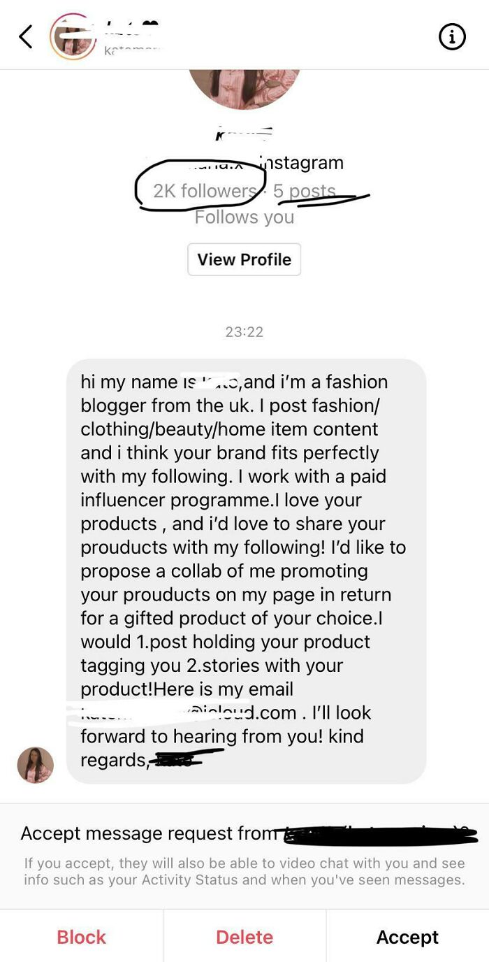“Influencer” With 2k Followers Wants Me To Send Her My Product For Free!