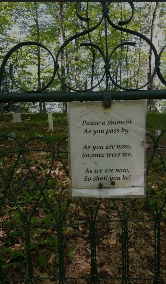 Sign On A Cemetery Gate