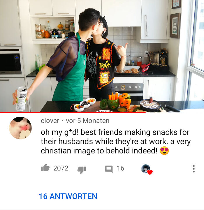 Comment On A Cooking Video Of Strange Aeons And Her Girlfriend