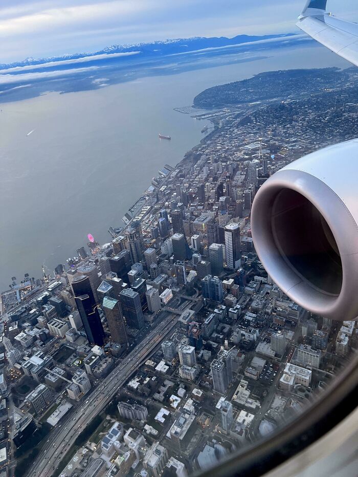 Seattle From An Airplane. (Me, January 2022)