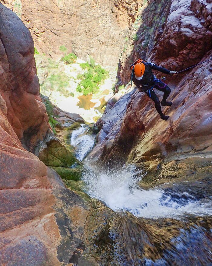 Rappelling A 400’ (120m) Waterfall In The Grand Canyon