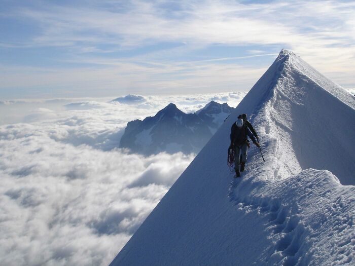 One False Move... The Eiger Summit Ridge, Switzerland