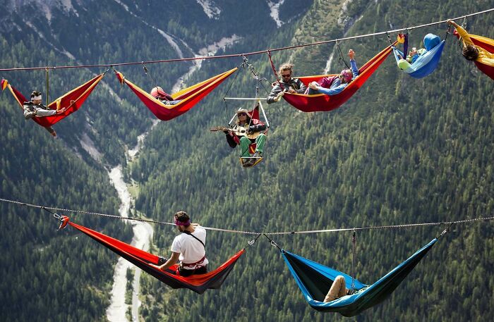 Encuentro Internacional de Highline en Monte Piana, en el norte de los Alpes italianos, por Balazs Mohai