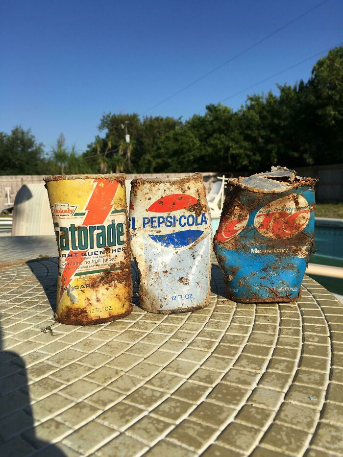 These Old Drink Cans I Dug Up While Renovating My Backyard