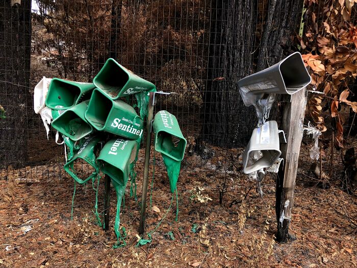 These News Boxes That Were On The Line Of A Wildfire