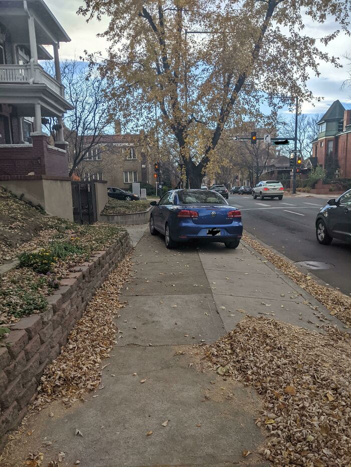 People Who Park On The Sidewalk Blocking It Off
