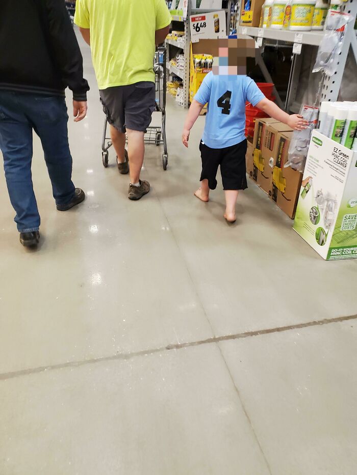 Letting Your Kid Walk Around Barefoot And Touch Everything Like There Isn't A Pandemic Going On.