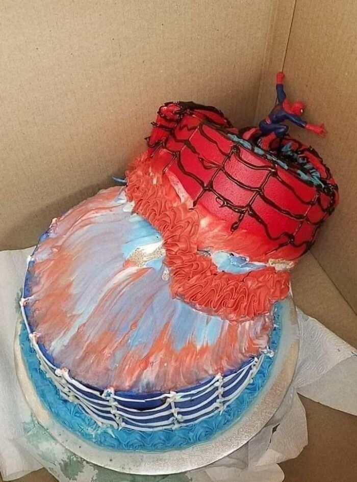 Spider Man Saving His Own Cake