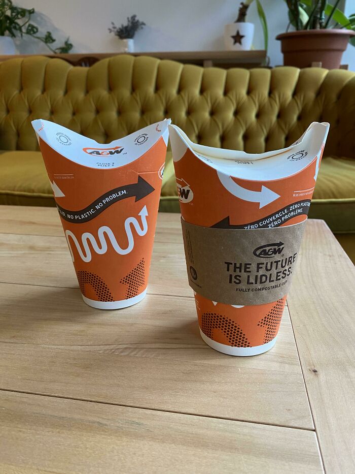 A&w Just Released A Lidless Compostable Coffee Cup In Toronto This Week...