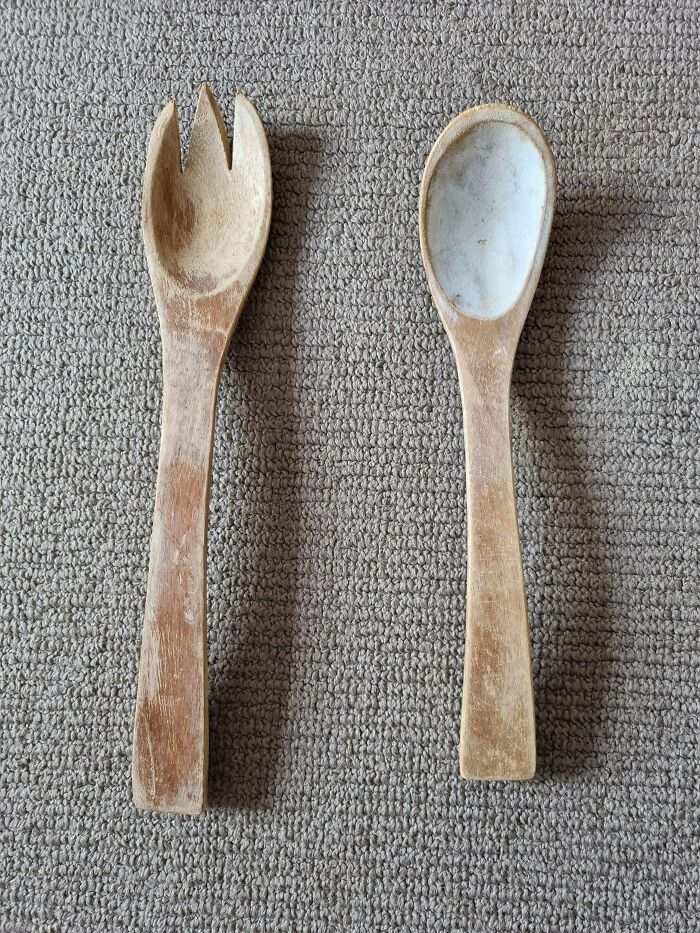 Someone Was Throwing Away These Old Salad Servers, So I Took Them Home And Restored Them