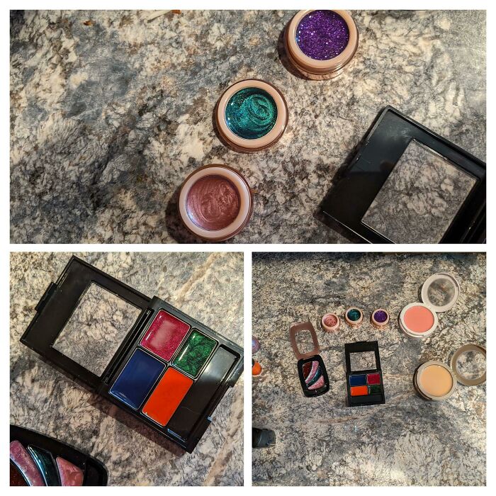 My Toddler Has Been Wanting To Play With My Make-Up. Used Old/Empty Make Up Palettes And Nail Polish To Make Her Fun, Colorful, Mess-Free Play Make Up!