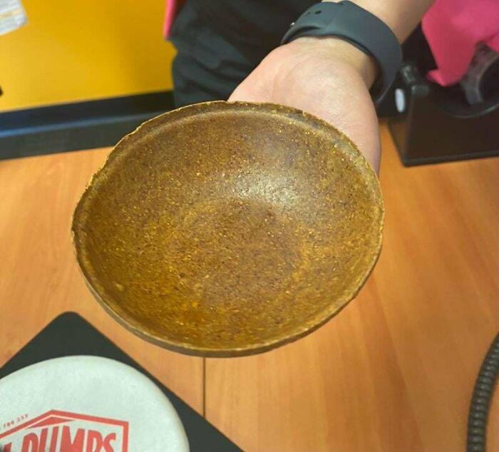 I Work At An Orange Juice Factory. A Company Came In And Asked For Some Of Our Orange Peel That Usually Goes To Waste. They Turned It Into An Edible Bowl