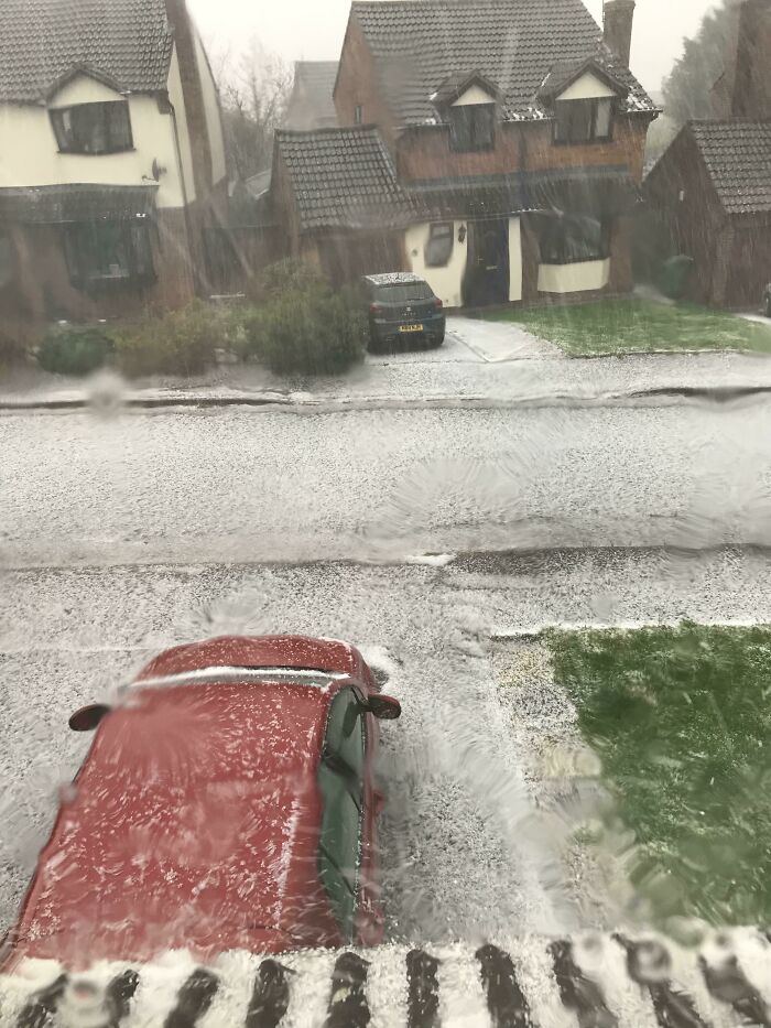 This Hailstorm In Herefordshire, England. By The Way Storms This Size Is Uncommon Here