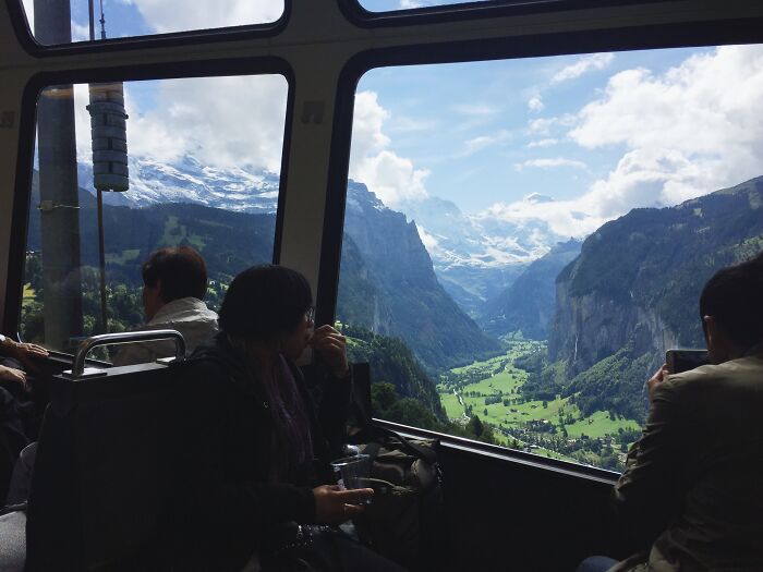 First View Of Lauterbrunnen Valley From The Train. Everyone Gasped
