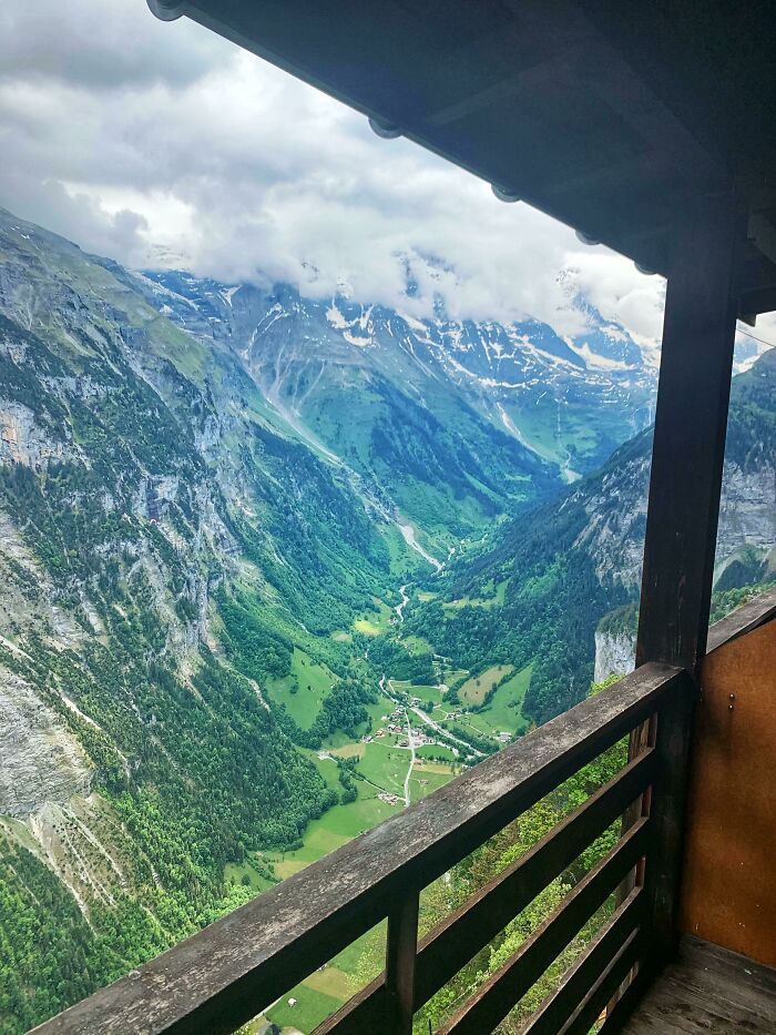 Borders Are Still Closed, But Travel Inside The Country Is Encouraged. View From The Hotel Balcony In Mürren, Switzerland