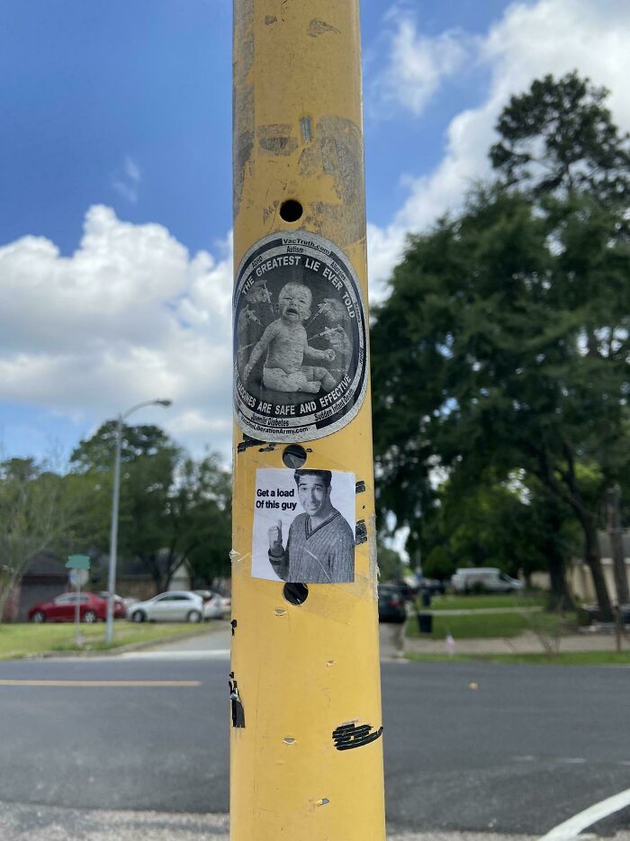 I Was Told To Post This Here Too So I Saw An Anti Vaxx Sticker On This Stop Sign At The Front Of Neighborhood, Instead Of Peeling It Off I Did This