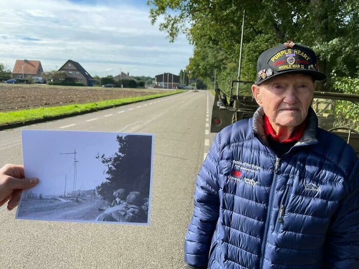 For The First Time In 76 Years, Wwii Veteran Robert White Stands In The Vicinity In Which He Landed After Jumping Into Germany In March Of 1945. He Was As A Paratrooper With The 17th Airborne Division.