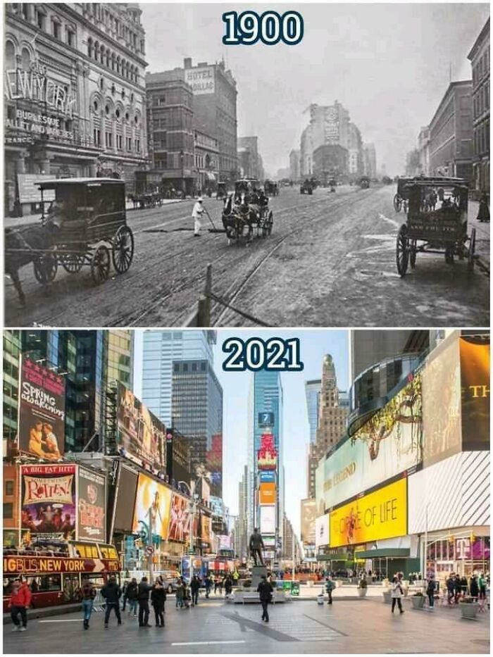 Times Square con algunos años de diferencia