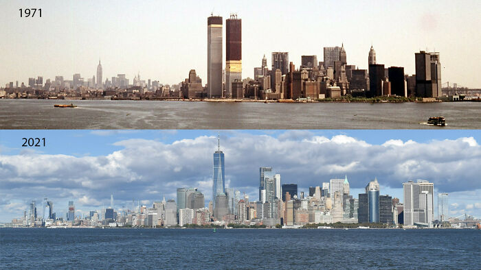 Manhattan Skyline, 1971 And 2021