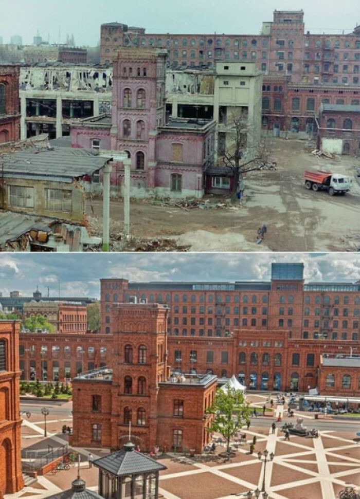 The Manufacture, Lodz, Poland. 1980's vs. Now