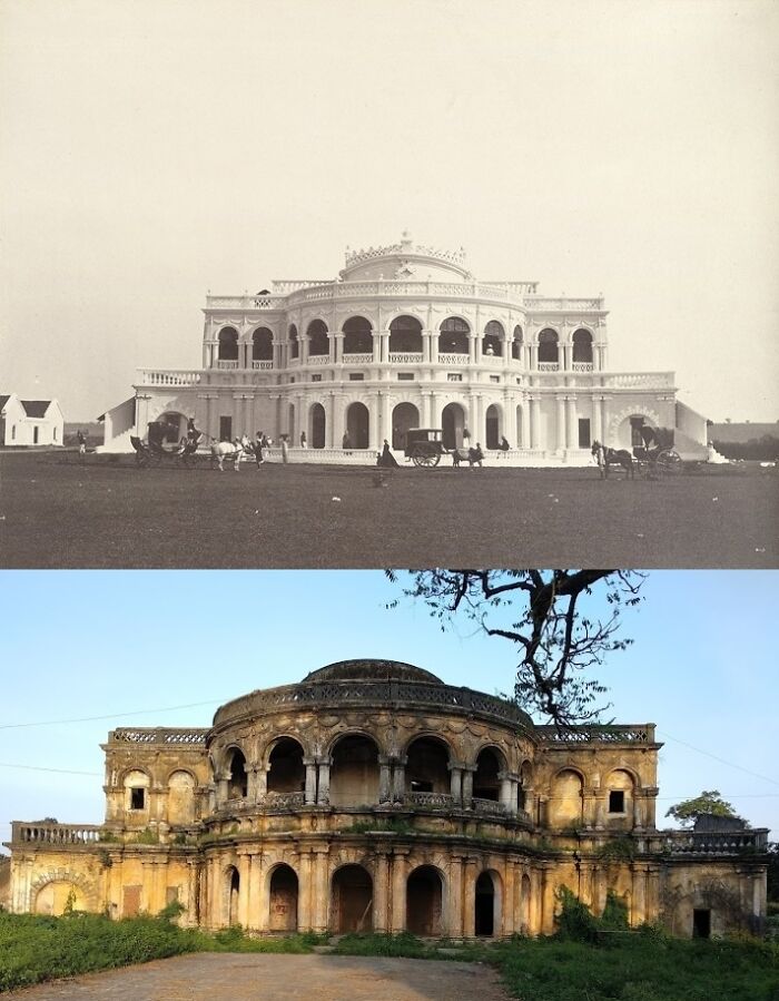 Royal Hotel Also Called As Rajkumari Bai Ki Kothi, Jabalpur India. Built 1857. Photos From 1860 And 2109.