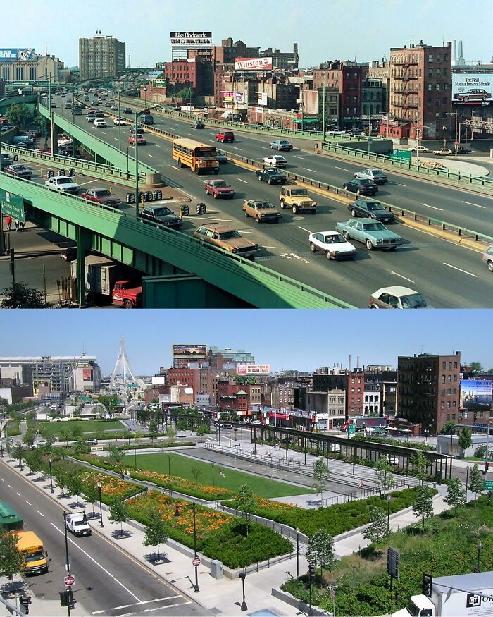 Antes y después del Big Dig (el gran soterramiento) de Boston, los años 80 frente a la actualidad