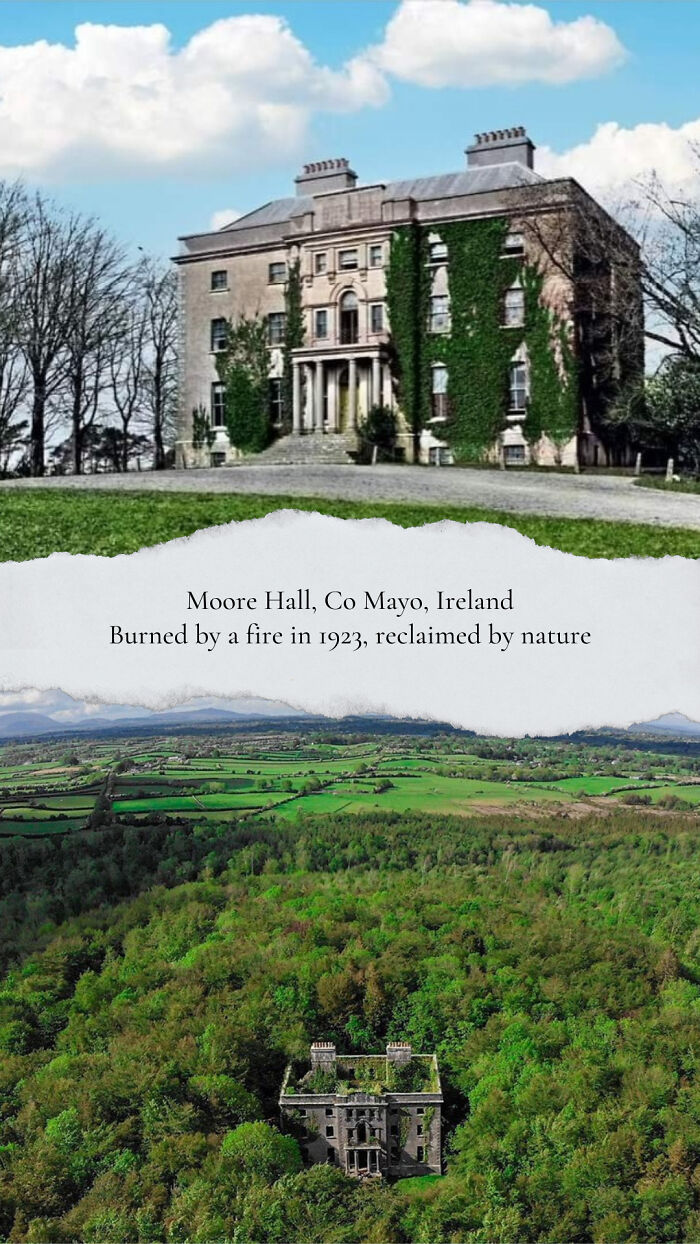 Moore Hall, Ireland, 1800s vs. Today