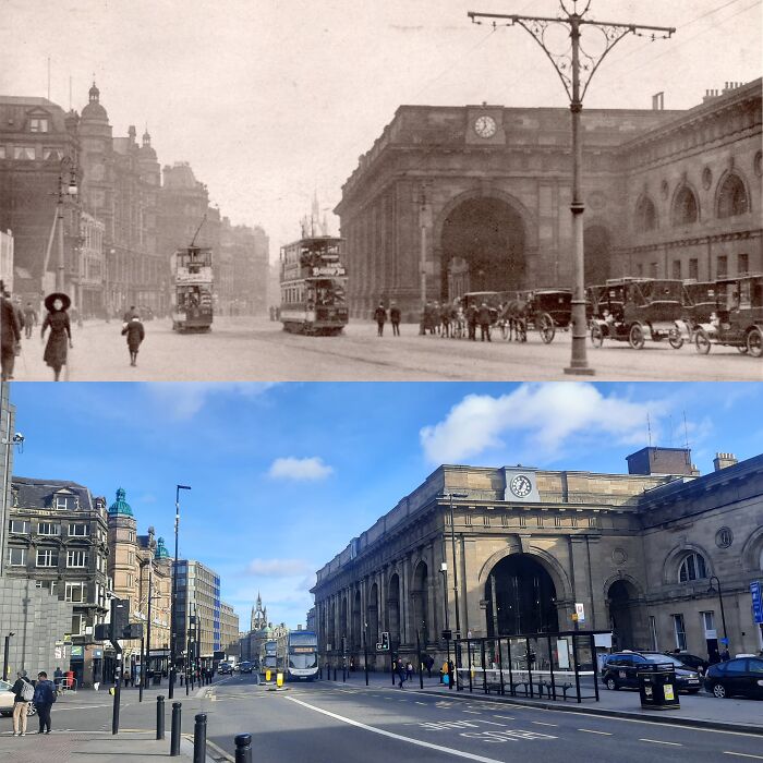Over 100 Years Apart, Newcastle's Central Station, UK (Angles Slightly Off)