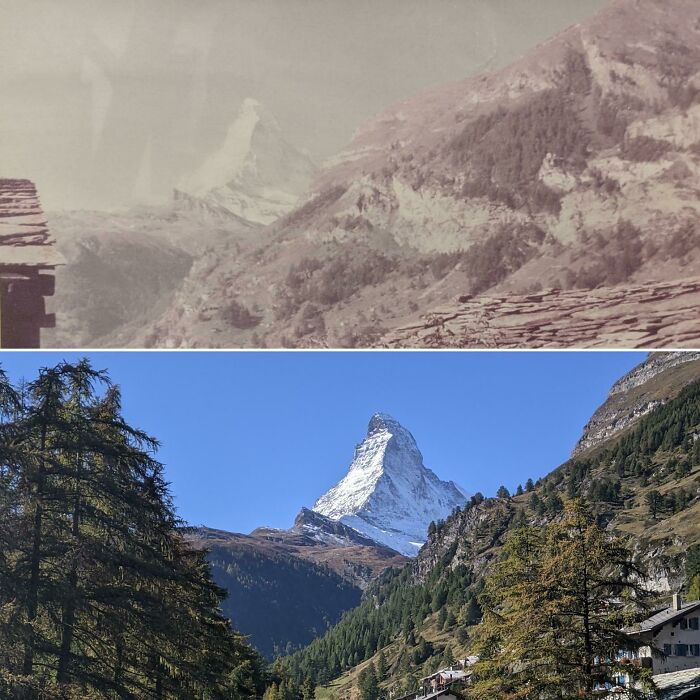My Grandmother's Photo Of The Matterhorn From Zermatt And Mine, Approximately 50 Years Apart