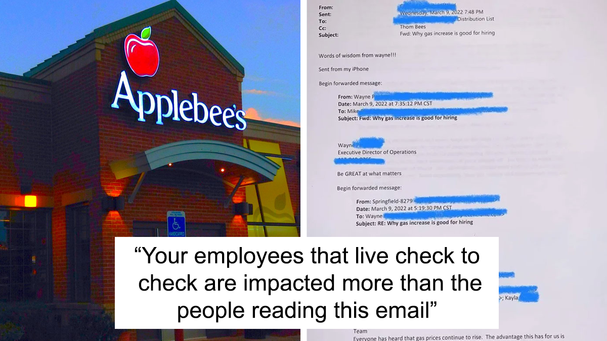 Someone Leaks An Email Where An Applebee’s Executive Is Explaining How They Can Lower Wages Thanks To Rising Gas Prices