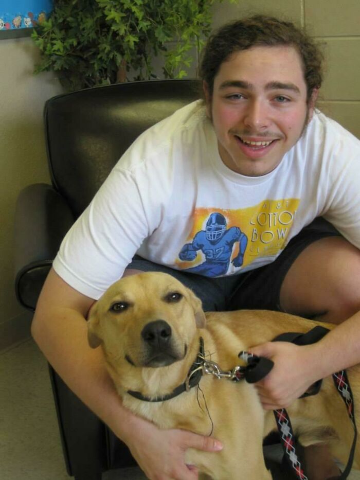 Post Malone And His Adopted Pup, Bo