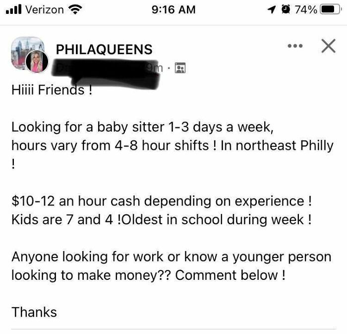 I Commented That Wages For 2 Kids Begin At $15 For Teens And Said Maybe She’d Get Lucky