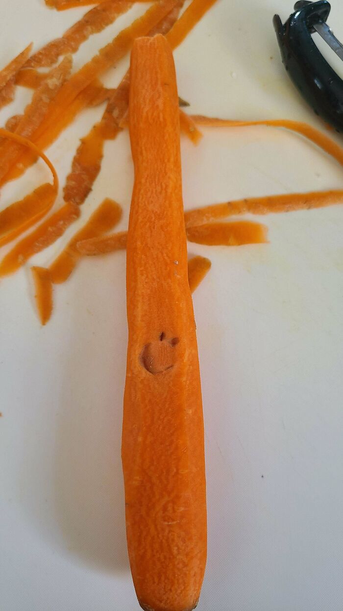 Peeled This Carrot And Found A Hidden Smiley Face