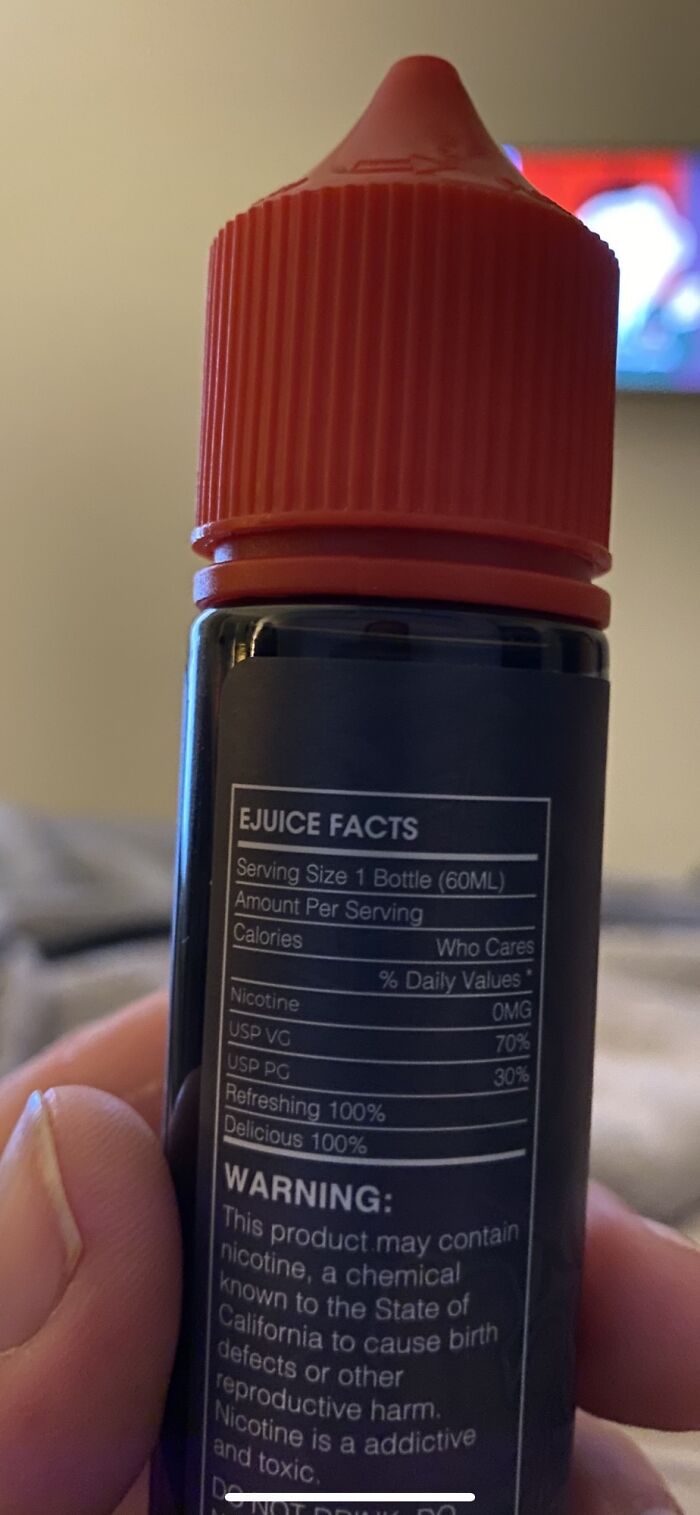 The Calories On This Vape Juice