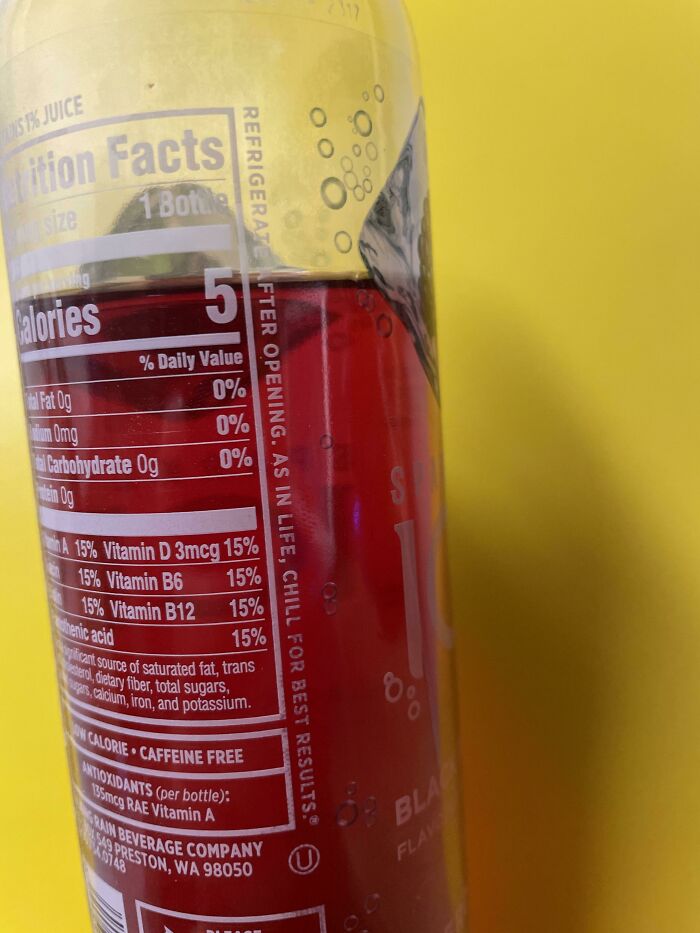 Directions For Use On A Sparkling Ice Bottle