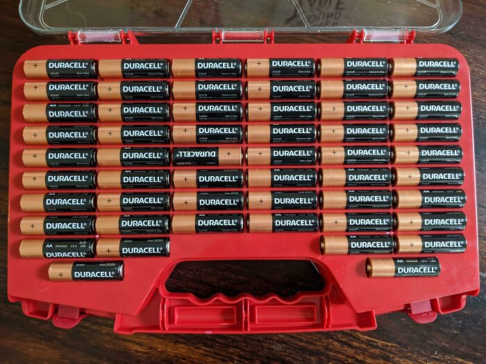 My Wife Got Me A Battery Organizer For Christmas. I Love The Organization Of It