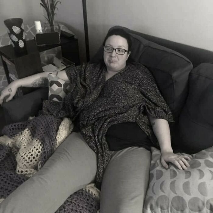 Here I Am, 7 Months Pregnant And Miserable Because I Couldn't Get Off The Couch. My Fiance, Bless Him, Found It Endearing